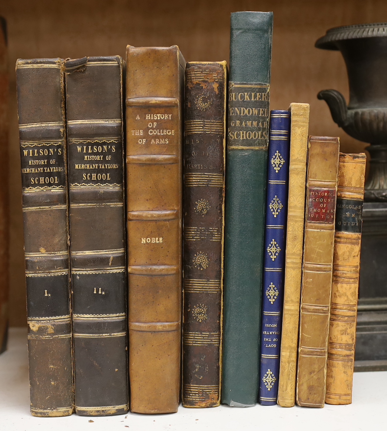 Bearcroft, Philip- An Historical Account of Thomas Sutton Esq; and of His Foundation in Charter-House, engraved folding frontispiece, 2 engraved plates including portrait of Thomas Sutton, 11pp. index and 1p. errata to r